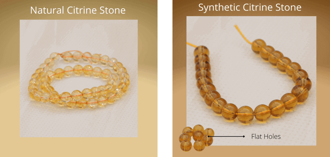 Citrine natural and synthetic stone