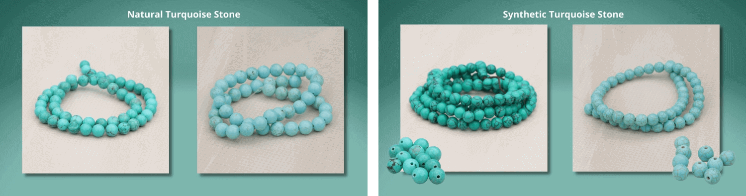 Turquoise natural and synthetic stone