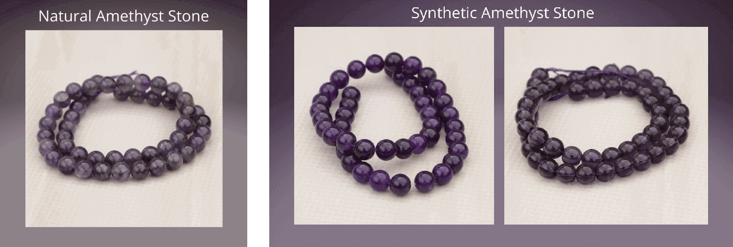 Amethyst natural and synthetic stone