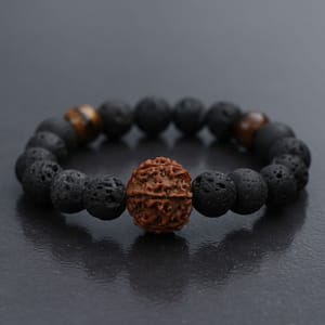 six faced rudraksha seed bead bracelet