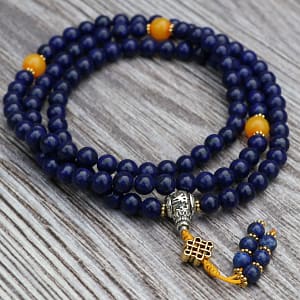108 Mala Beads Necklace with Tree Of Life Charm - 6mm Tibetan Prayer Beads  -Yoga Meditation 7 Chakra Beads Bracelet - Hand Knotted Japa Mala