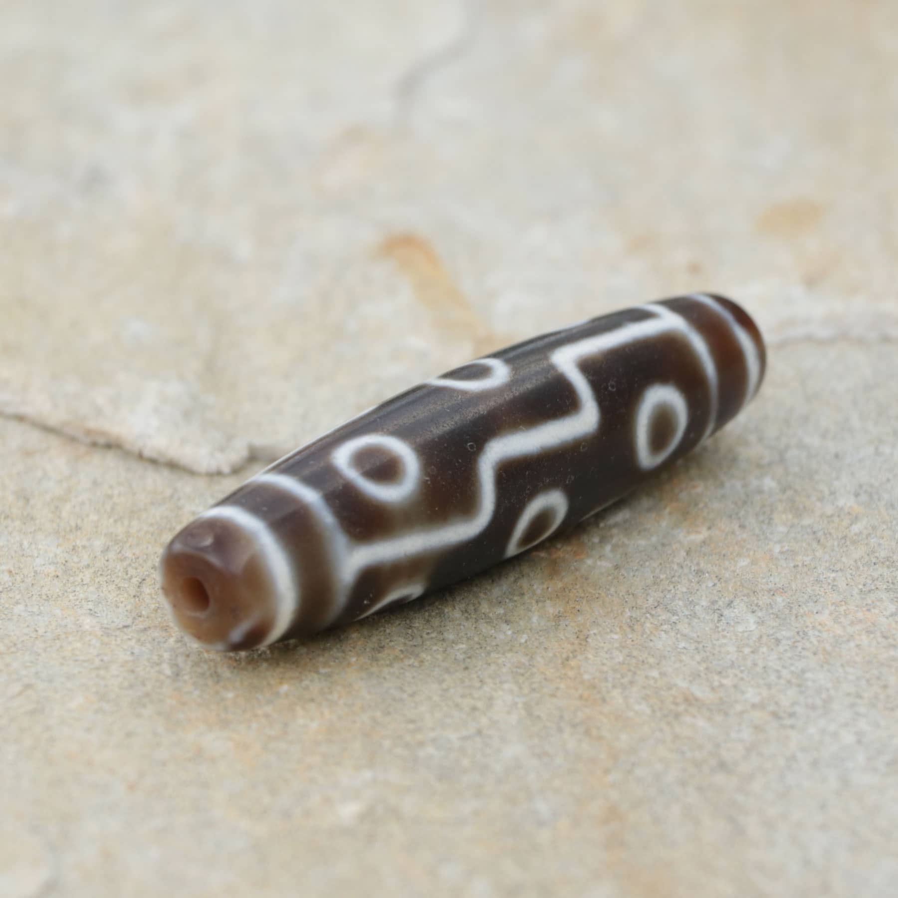 9 Eyes Tibetan Dzi Stone Bead