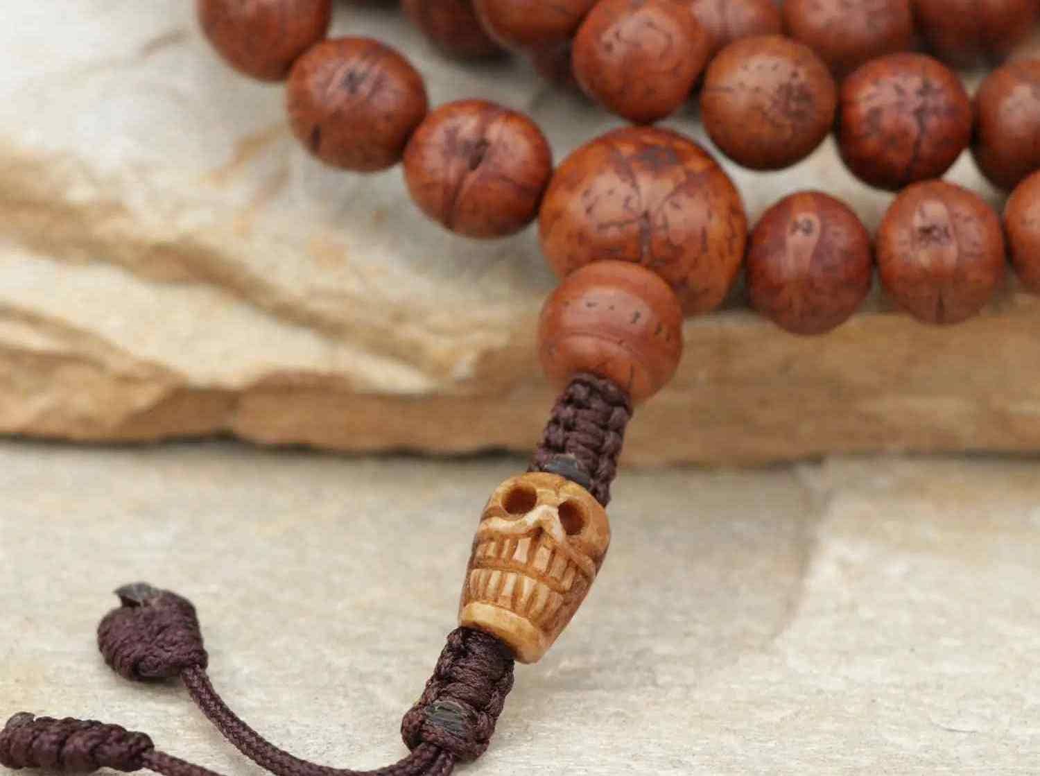 Dark Bodhi Seed Mala & Bracelet Set - Handmade and Sustainably